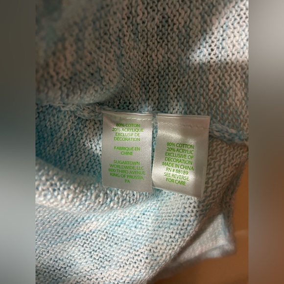 Lilly Pulitzer Danette Sweater Celestial Blue Marble Sailabration Embroidery NWT - Picture 7 of 7